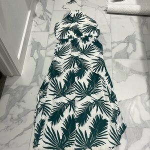 Hawaiian print high low dress